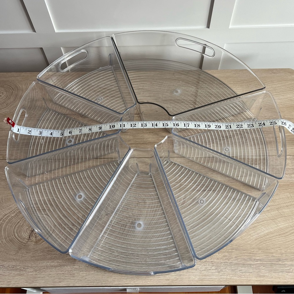 iDesign Plastic Lazy Susan Cabinet Storage Bin, clear - set of 8 - Picture 3 of 4
